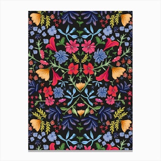 Colorful Ditsy Floral Canvas Print