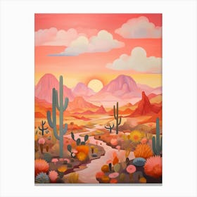 Cactus And Desert Painting 6 Canvas Print