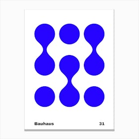 Geometric Bauhaus Poster Blue 31 Canvas Print