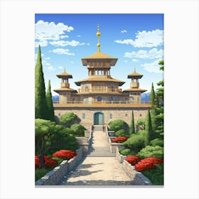Topkapi Palace Pixel Art 7 Canvas Print