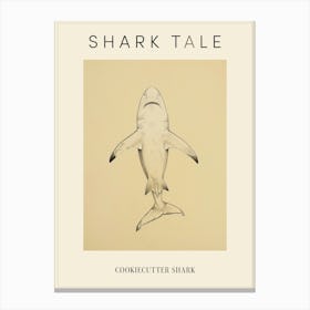 Cookiecutter Shark Vintage Illustration 7 Poster Canvas Print