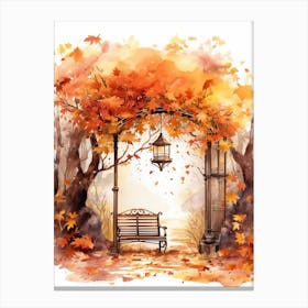 Cute Autumn Fall Scene 10 Canvas Print