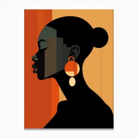 Silhouette Of African Woman 4 Canvas Print