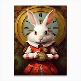 Alice In Wonderland The White Rabbit Kitsch 4 Canvas Print