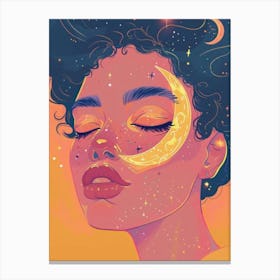 black women and moon Canvas Print