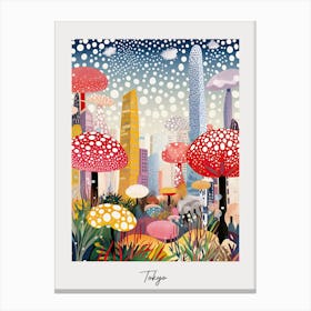 Poster Of Tokyo, Illustration In The Style Of Pop Art 2 Canvas Print