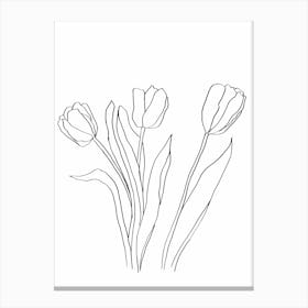 Minimal Tulips Canvas Print