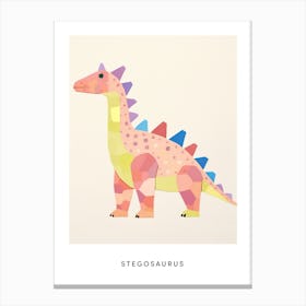 Nursery Dinosaur Art Stegosaurus 1 Poster Canvas Print