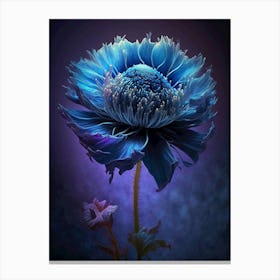 modern abstract blue flower Canvas Print