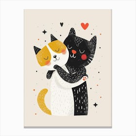 Cute Cats Hugging Canvas Print