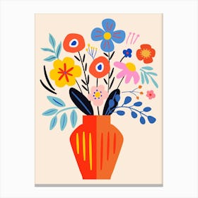 Floral Bouquet In A Vase Canvas Print