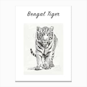 B&W Bengal Tiger 2 Poster Canvas Print