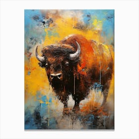 Bison Geometric Abstract 5 Canvas Print