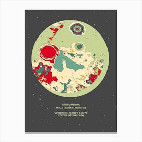 Moon Sphere Apollo 15 Lunar Landing Site Canvas Print