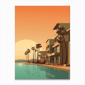 Huntington Beach California Abstract Orange Hues 5 Canvas Print