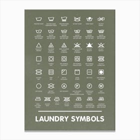 Laundry Symbols Art For Trendy Households Canvas Print