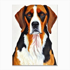 American Foxhound Watercolour dog Canvas Print