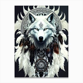 Wolf Dreamcatcher 13 Canvas Print
