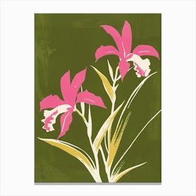 Pink & Green Orchid 3 Canvas Print