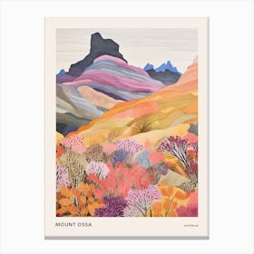 Mount Ossa Australia 2 Colourful Mountain Illustration Poster Canvas Print