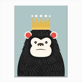 Little Mountain Gorilla 1 Wearing A Crown Canvas Print