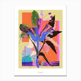 Bluebell 1 Neon Flower Collage Poster Canvas Print