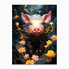Pig In The Dark Canvas Print