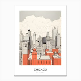 Chicago Skyline 8 B&W Poster Canvas Print