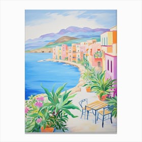 Cefalu, Italy Colourful View 1 Canvas Print
