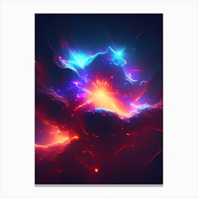 Star Formation Neon Nights Space Canvas Print