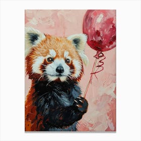 Cute Red Panda 7 With Balloon Canvas Print