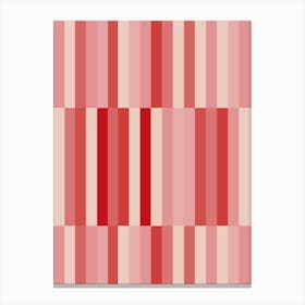 Red and Pink Geometric Stripes Canvas Print