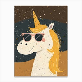 Unicorn With Sunglasses Muted Pastel 2 Canvas Print