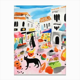 The Food Market In Malaga 1 Illustration Canvas Print