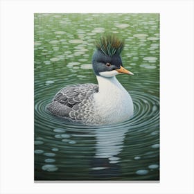 Ohara Koson Inspired Bird Painting Grebe 1 Canvas Print