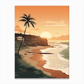 Bathsheba Beach Barbados At Sunset Golden Tones 4 Canvas Print