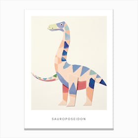 Nursery Dinosaur Art Sauroposeidon 2 Poster Canvas Print