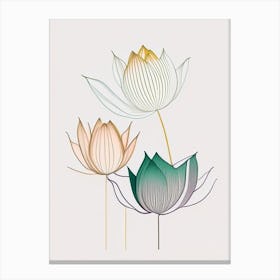 Lotus Flower Petals Minimal Line Drawing 5 Canvas Print