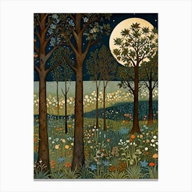 William Morris Moonlight In The Woods 29 Canvas Print