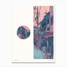 Tokyo Japan 5 Cut Out Travel Poster Canvas Print