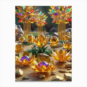 Golden Lotus Canvas Print