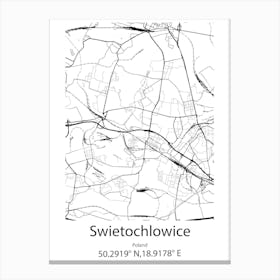 Swietochlowice,Poland Minimalist Map Toile