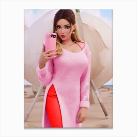 Pink Sexy Girl by Saloni Canvas Print