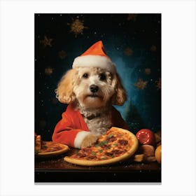 Santa Dog Canvas Print