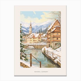 Vintage Winter Poster Bavaria Germany 1 Canvas Print