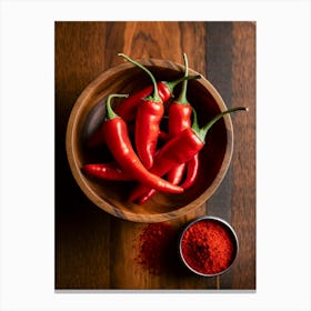 Red Chili Peppers In A Bowl 1 Canvas Print