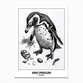 Penguin Playing Poster 3 Canvas Print