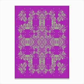 Imperial Japanese Ornate Pattern Violet And Green  Canvas Print