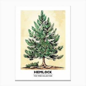 Hemlock Tree Storybook Illustration 1 Poster Canvas Print