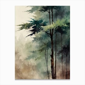 Watercolor Of Trees 4 Canvas Print